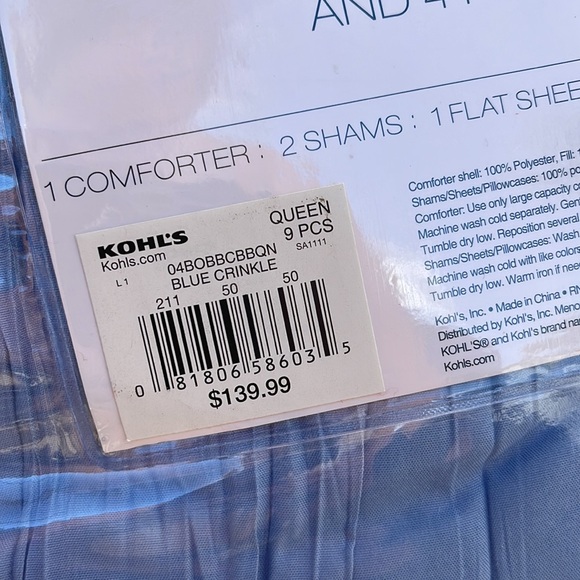 The Big One Bedding Kohls The Big One Blue Crinkle Queen Comforter